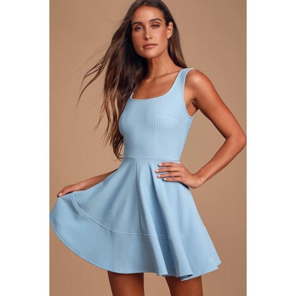 Lulus Home Before Daylight Periwinkle Dress Blue - Size M